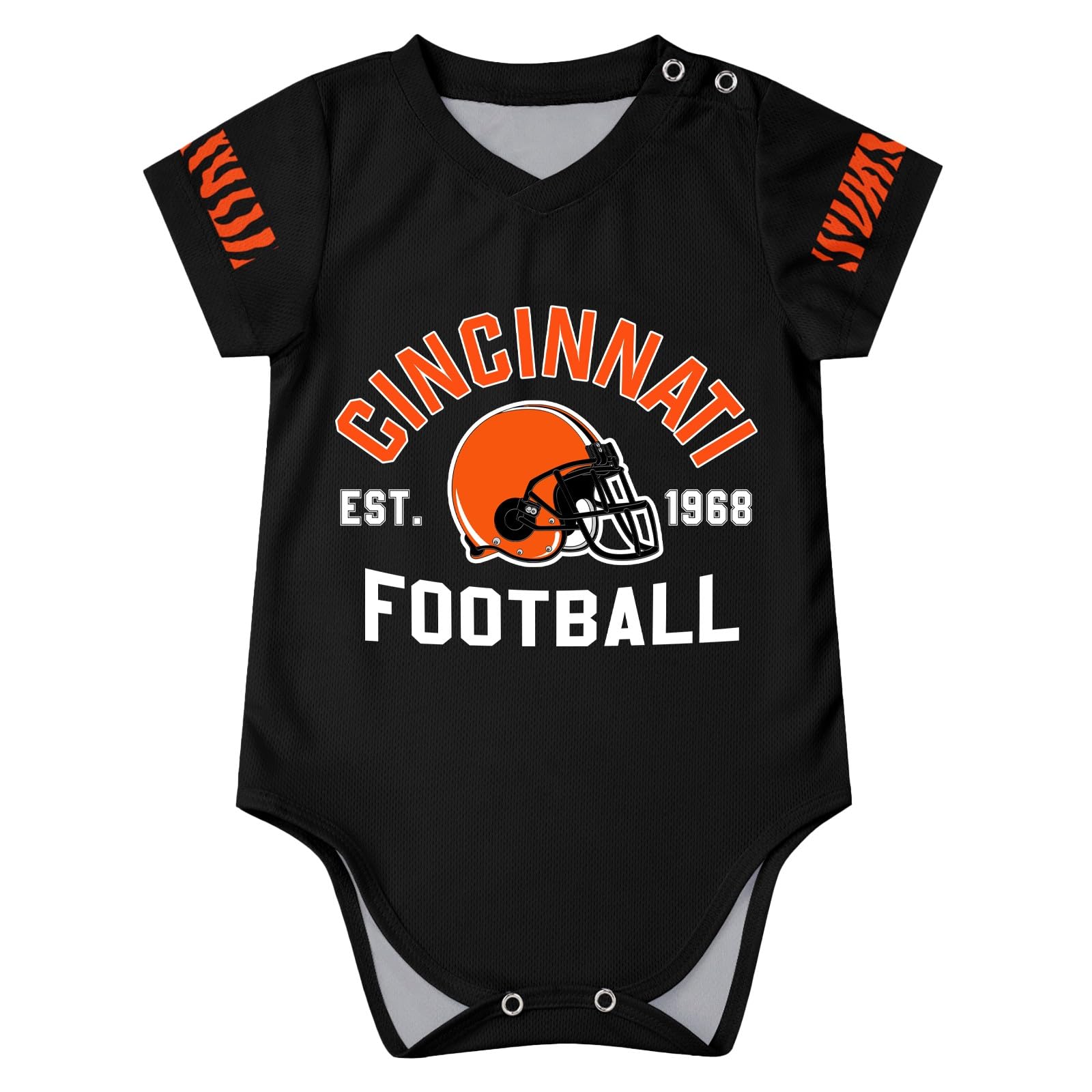 OAOANS Cincinnati Baby Clothes Custom Name Number Personalized Football Baby Jersey Clothing Newborn Toddler Apparel 0-24 Months