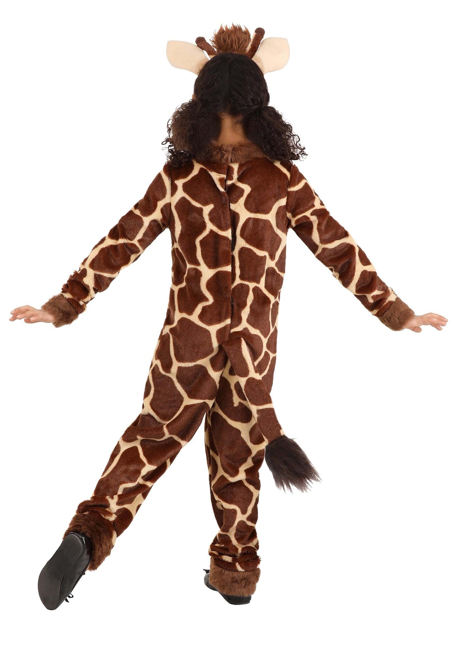 Girl'S Giraffe Costume With Headband - Kid'S Giraffe Jumpsuit - Child Safari Zoo Animal Halloween Costume L