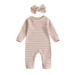 Aimaopao Newborn Infant Baby Girl Romper Bodysuit Girls Stripe Print One Piece Jumpsuit Pants Clothes Outfits (Stripe Long Sleev