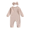 Aimaopao Newborn Infant Baby Girl Romper Bodysuit Girls Stripe Print One Piece Jumpsuit Pants Clothes Outfits (Stripe Long Sleev