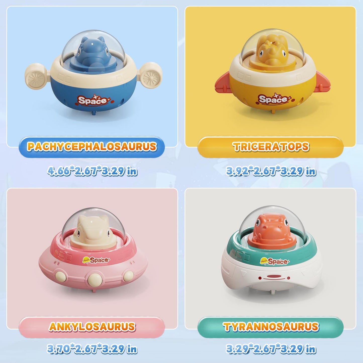 NUMBERFUN 4PCS Animal Cars Toddler Toys,Baby Toys 1 Year Old,Press and Go Car 1 Year Old Girl Toys,First Christmas Birthday Gift