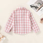 Kids Little Boys Girls Baby Long Sleeve Button Down Red Plaid Flannel Shirt Plaid Girl Boy Nb-6T(3-4T, Pink-A)