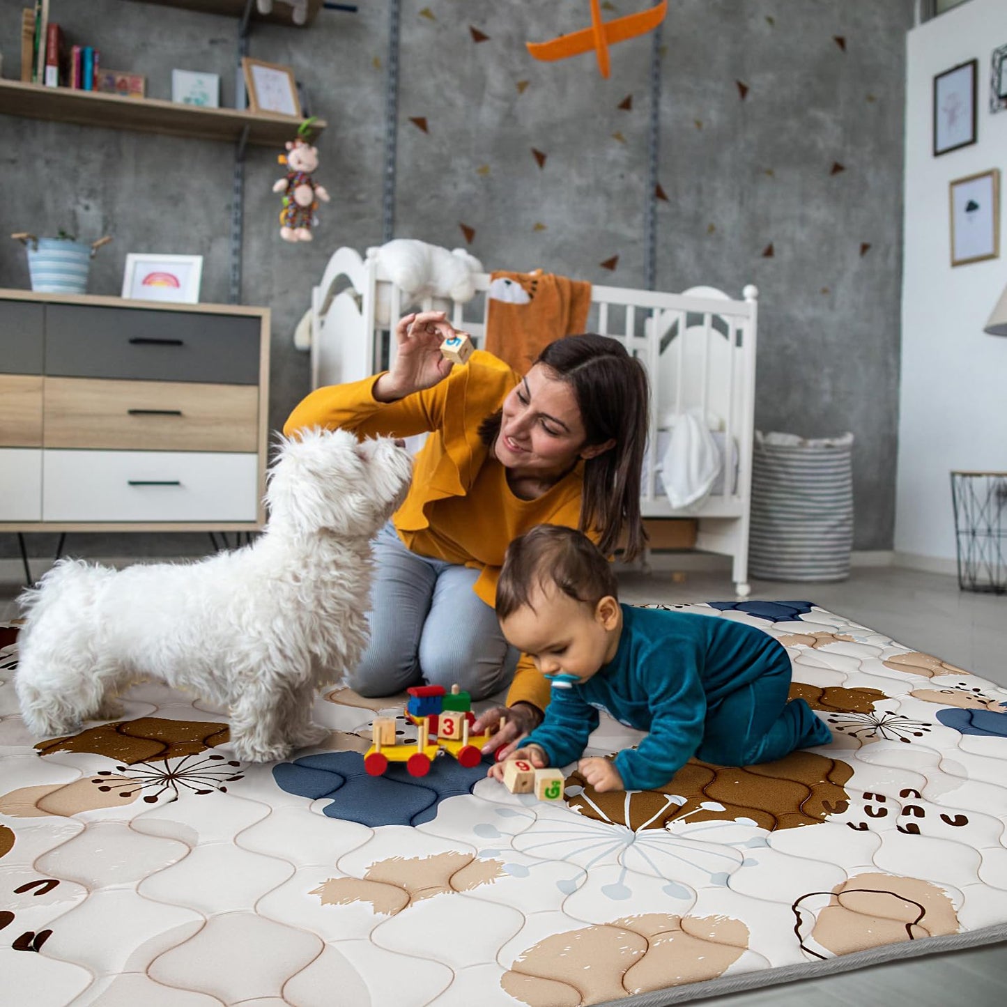 Termichy Baby Play Mat For Floor: 50X50 Thick Foam Padded Playpen Mat For Toddlers And Infants Crawling - Water-Repellent Cushio
