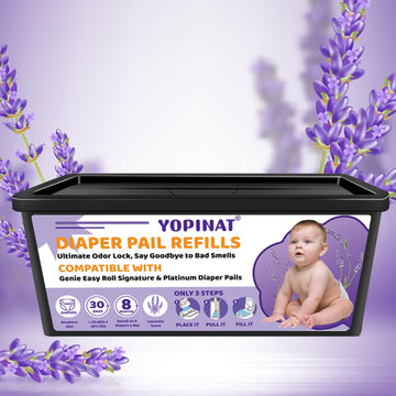 Diaper Easy Roll Bags Refill Compatible with Genie Easy Roll Signature & Platinum Pails 30 Refills Holds Up to 1400 Newborn Diap