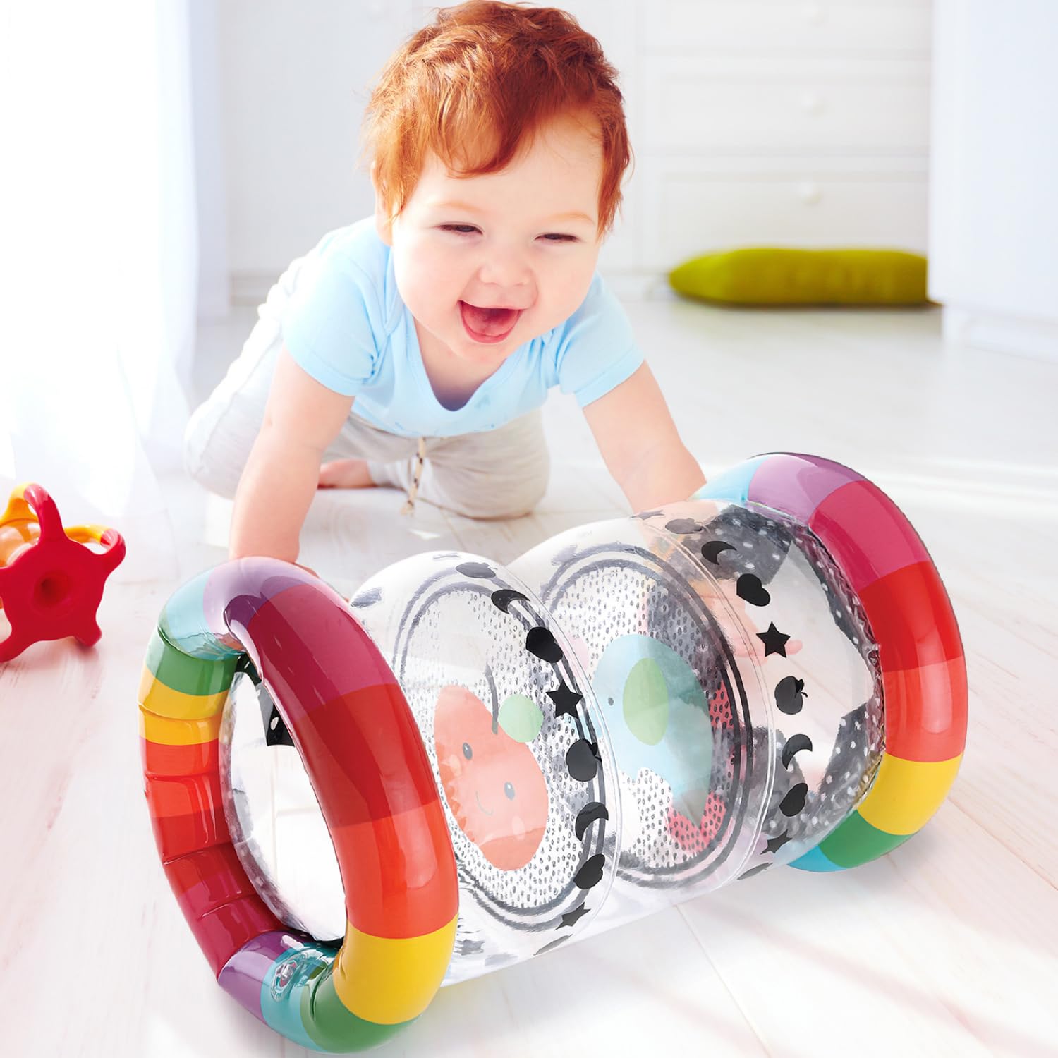 The Peanutshell Inflatable Tummy Time Roller - Crawling Toys for Babies, Soft & Supportive Baby Tummy Time Roller, Water-Friendl
