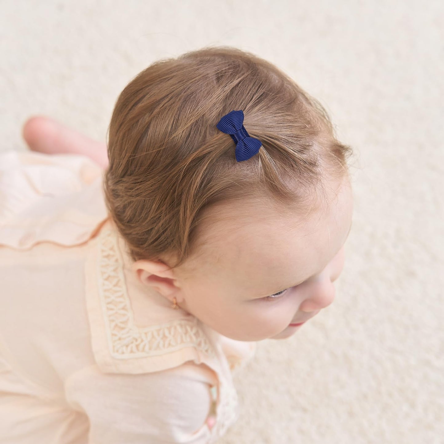 Yoyokid 50Pcs Baby Girls Snap Hair Clips, 1.2' Grosgrain Ribbon Tiny Hair Bows Clips For Baby Girls Toddlers Infant Fine Thin H