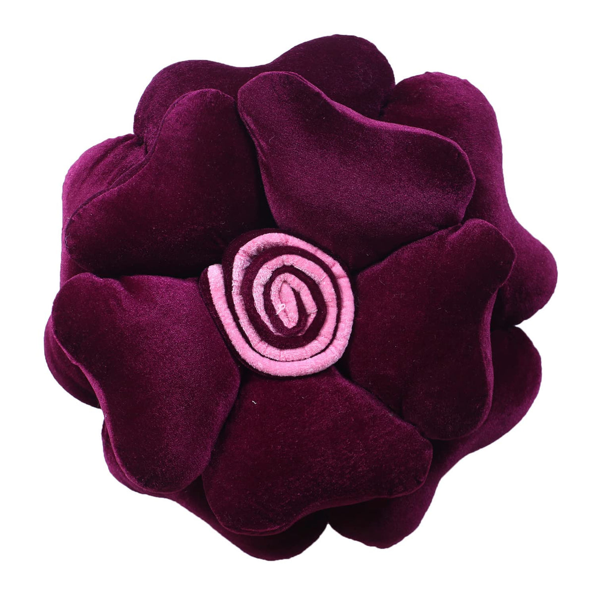 Kuber Industries Velvet Rose Flower Shaped Pair Cushion|Soft & Decorative Cushions for Living Room Bed, Sofa, Seating Area, 16 i