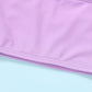 Younger Tree Toddler Girls Two Pieces Swimsuit Color Block Stripe Swimwear Summer Beach Bathing Suit 18M-5T(Purple#Flower 7-8T)