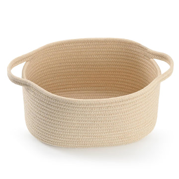 Happyiren Cute Woven Gift Basket - Beige Empty Gift Basket for Nursery, Baby Shower Gifts, Birthday, Wedding, Boo Baskets for Ch