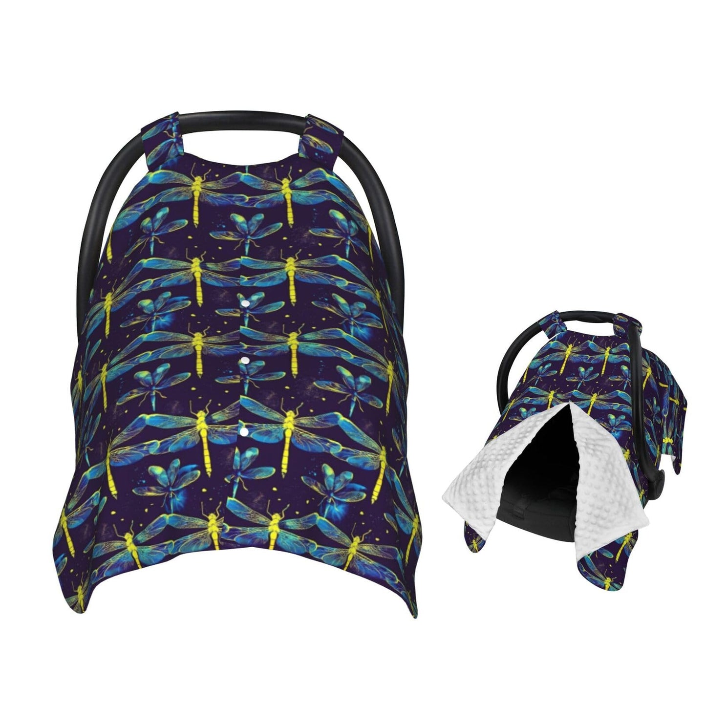 Muishi Neon Yellow Dragonfly Pattern Baby Car Seat Canopy Nursing Cover for Newborn Car Seat Breastfeeding Covers Blanket Newbor