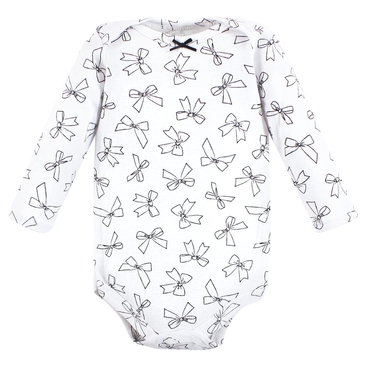 Hudson Baby Unisex Baby Cotton Long-Sleeve Bodysuits, Winter Bows 3-Pack, 0-3 Months