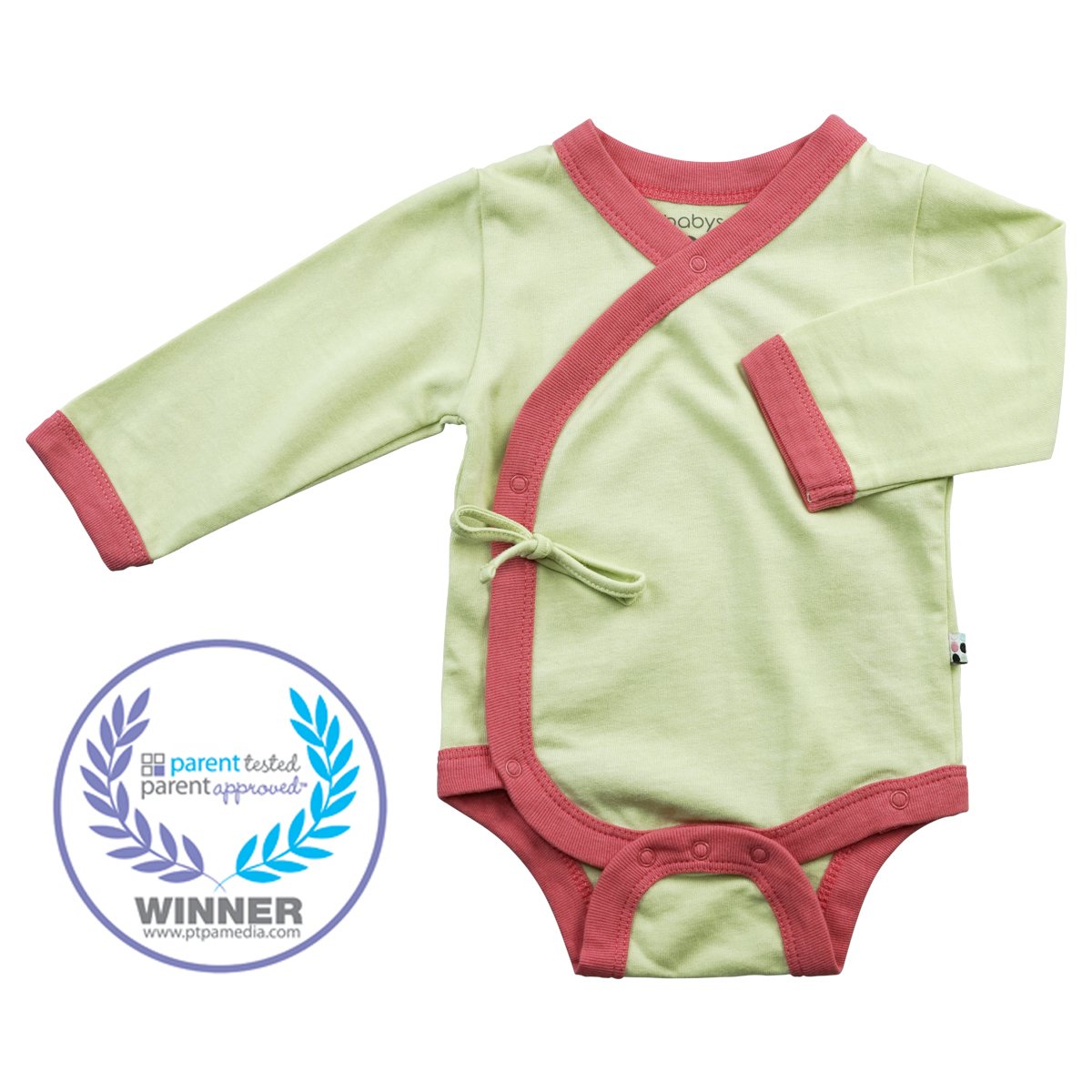 Babysoy Baby Girls' Kimono Bodysuit - Tea - 0-3 Months