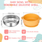 6 Pack 304 Stainless Steel Baby Bowls With Removable Non-Slip Silicone Shell, Suction Bowls For Baby, Scald-Resistant Food Conta