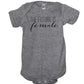 Iyd Clothing - The Future Is Female Baby Bodysuit, 6 Months, Heather Gray