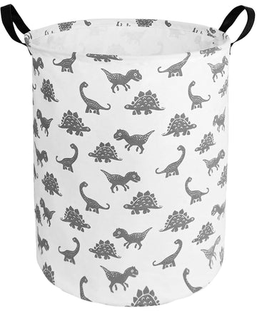 Huayee 19.6 Inches Large Laundry Basket Waterproof Round Cotton Linen Collapsible Storage Bin With Handles For Hamper,Kids Room,