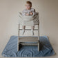 Mushie Baby Splat Mat 42.5X42.5 Inch (Blue Check) | Water Resistant For Under High Chair And Infant Play