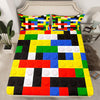 Feelyou Building Blocks Fitted Sheet Twin Size Kids Toy Brick Bedding Set for Boys Teens Colorful Games Bed Sheet Set Breathable