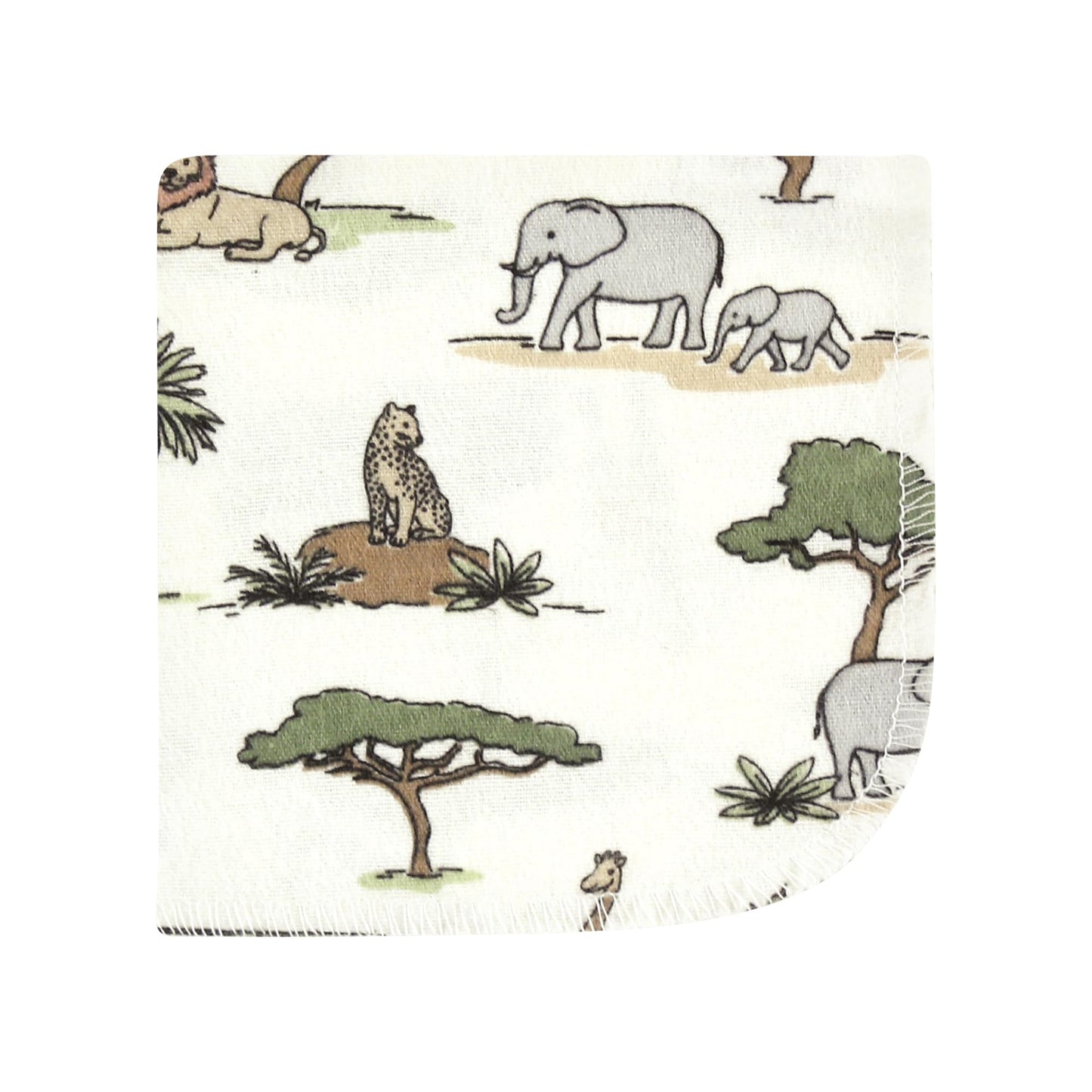 Hudson Baby Unisex Baby Flannel Washcloths, Going On Safari 12Pk, One Size