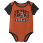 Outerstuff Nfl Newborn Baby And Infant Short Sleeve Bodysuit Variety 3-Pack - Cincinnati Bengals, 18M