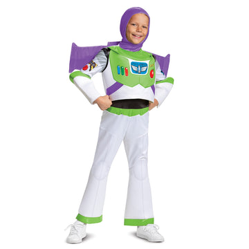 Disguise Disney Pixar Buzz Lightyear Toy Story 4 Deluxe Boys Costume, Medium (7-8), White