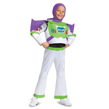 Disguise Disney Pixar Buzz Lightyear Toy Story 4 Deluxe Boys Costume, White, X-Small (3T-4T)