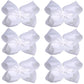 Boutique Hair Bows Alligator Clips 6 Pcs 8 Inch For Infant Baby Girl Teens Girls Women (White)