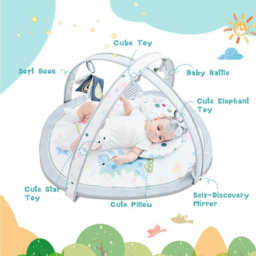 Baby Play Mat, Ibabejoy Stage-Based Play Gym With 2 Machine Washable Mat Covers For Newborn To Toddler, 7 In 1 Activity Mat For