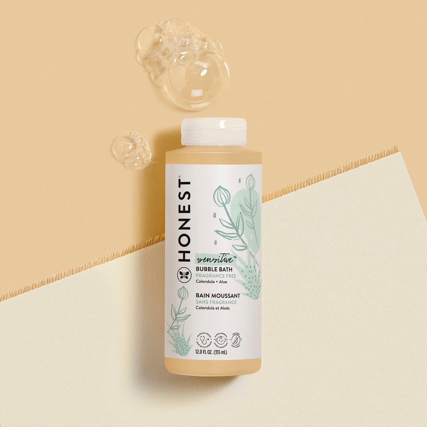 The Honest Company Purely Simple Bubble Bath, Fragrance Free, 12 Fluid Ounce