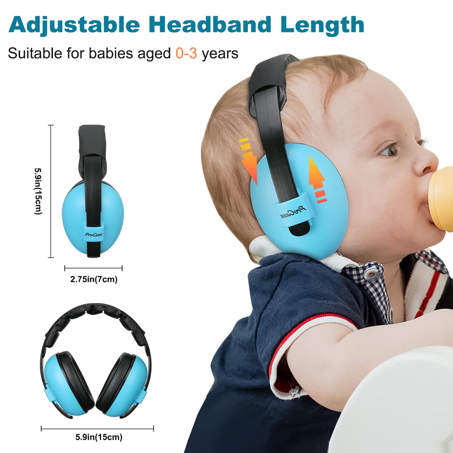Procase Baby Ear Protection, Noise Cancelling Headphone For Babies Infant Newborn Toddler Up To 36 Months, Soft Hearing Protecti