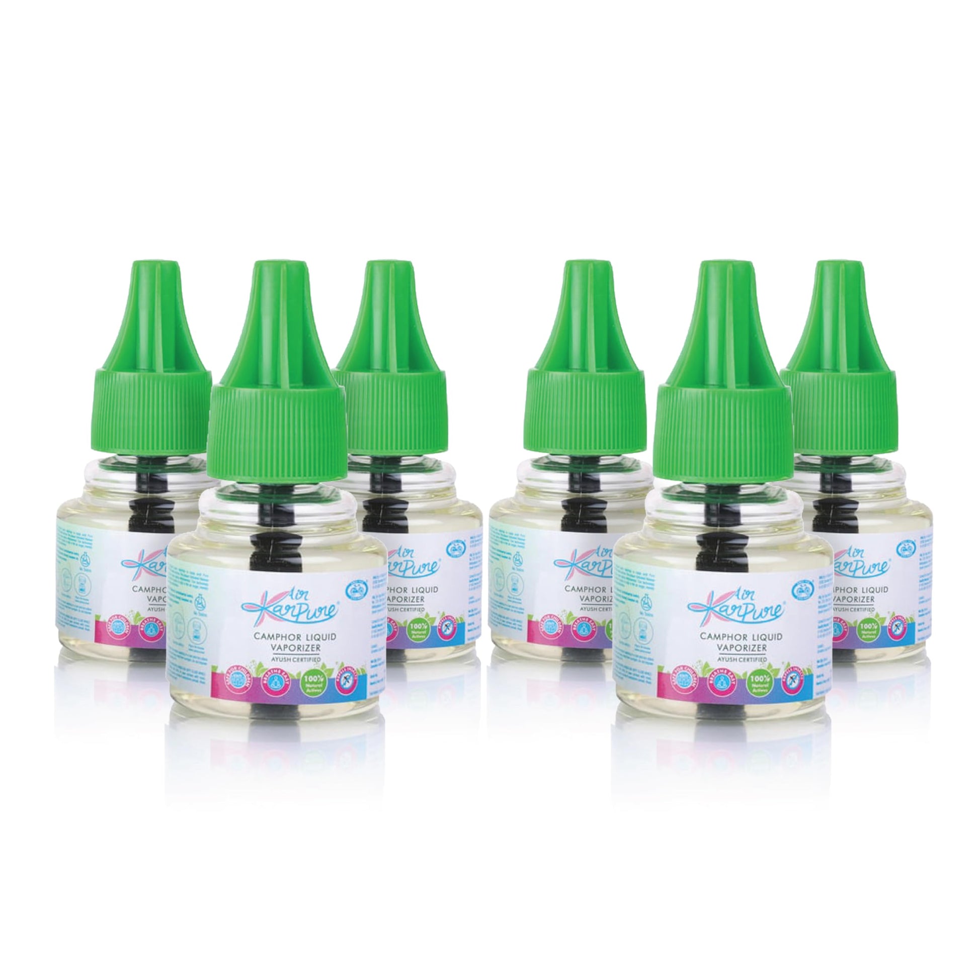 Cycle Pure Karpure Camphor Vaporizer Refill Pack Of 6, 45Mlx4 | Original Kapoor Fragrance | Ayush Certified | Baby & Skin Safe, 