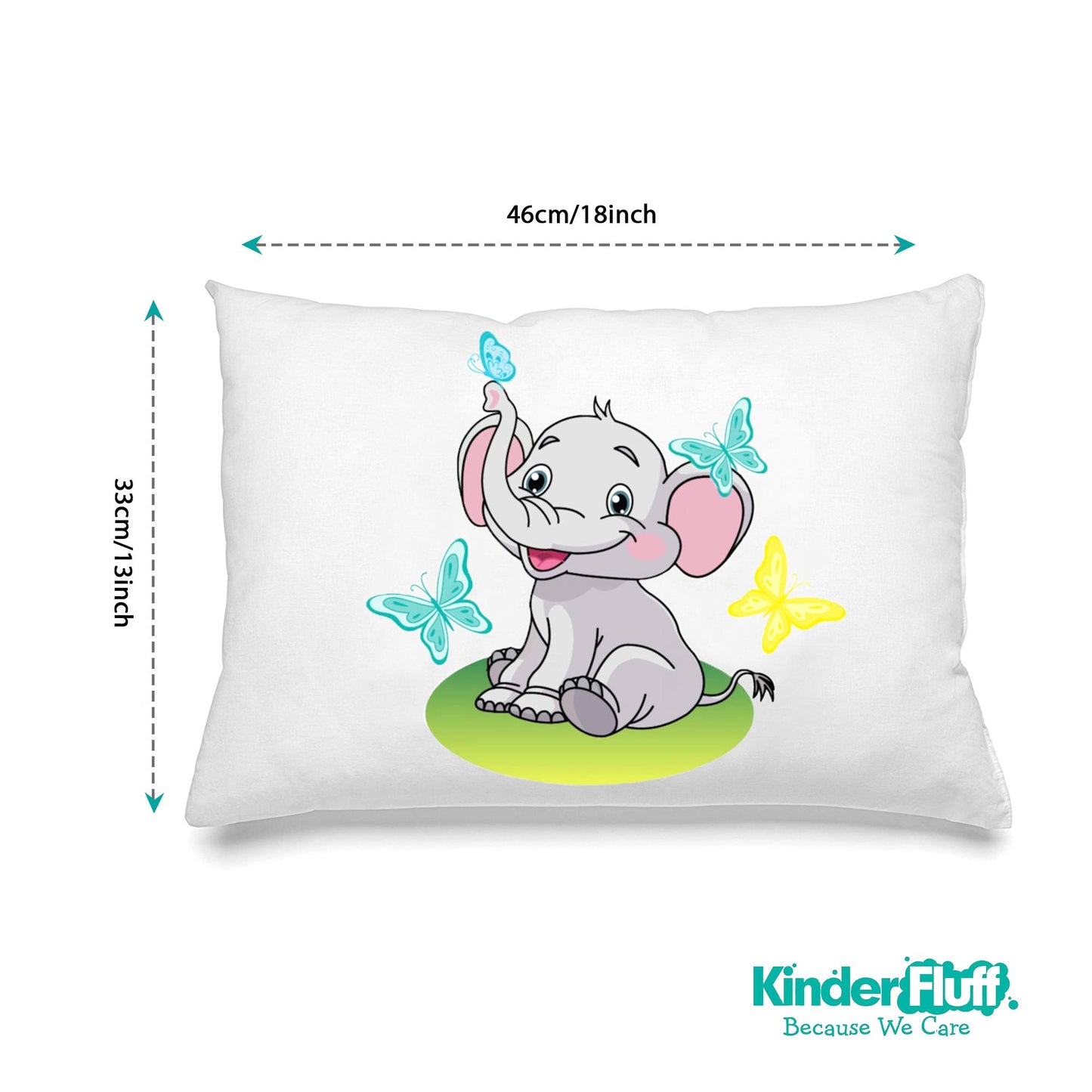 Kinder Fluff Toddler Pillow & Pillow Case - Down Alternative Pillow & Cotton Pillow Covers-Hypoallergenic Baby Pillows For Sleep