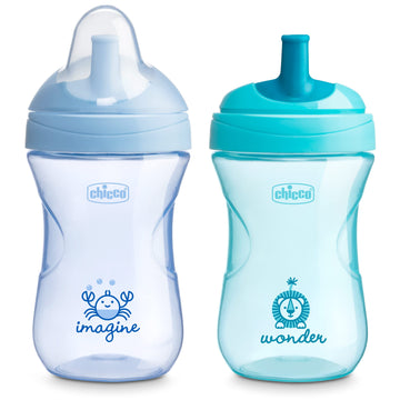 Chicco Sport Spout Trainer With Semi-Firm, Bite-Resistant Spout And Spill-Free Lid 9Oz. | Top-Rack Dishwasher Safe | Easy To Hol