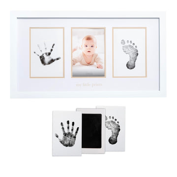 Pearhead Baby Hand And Footprint Kit - Inkless No Mess Clean-Touch Ink Pad, Newborn Keepsake Frame, Nursery Decor Essentials, Pe