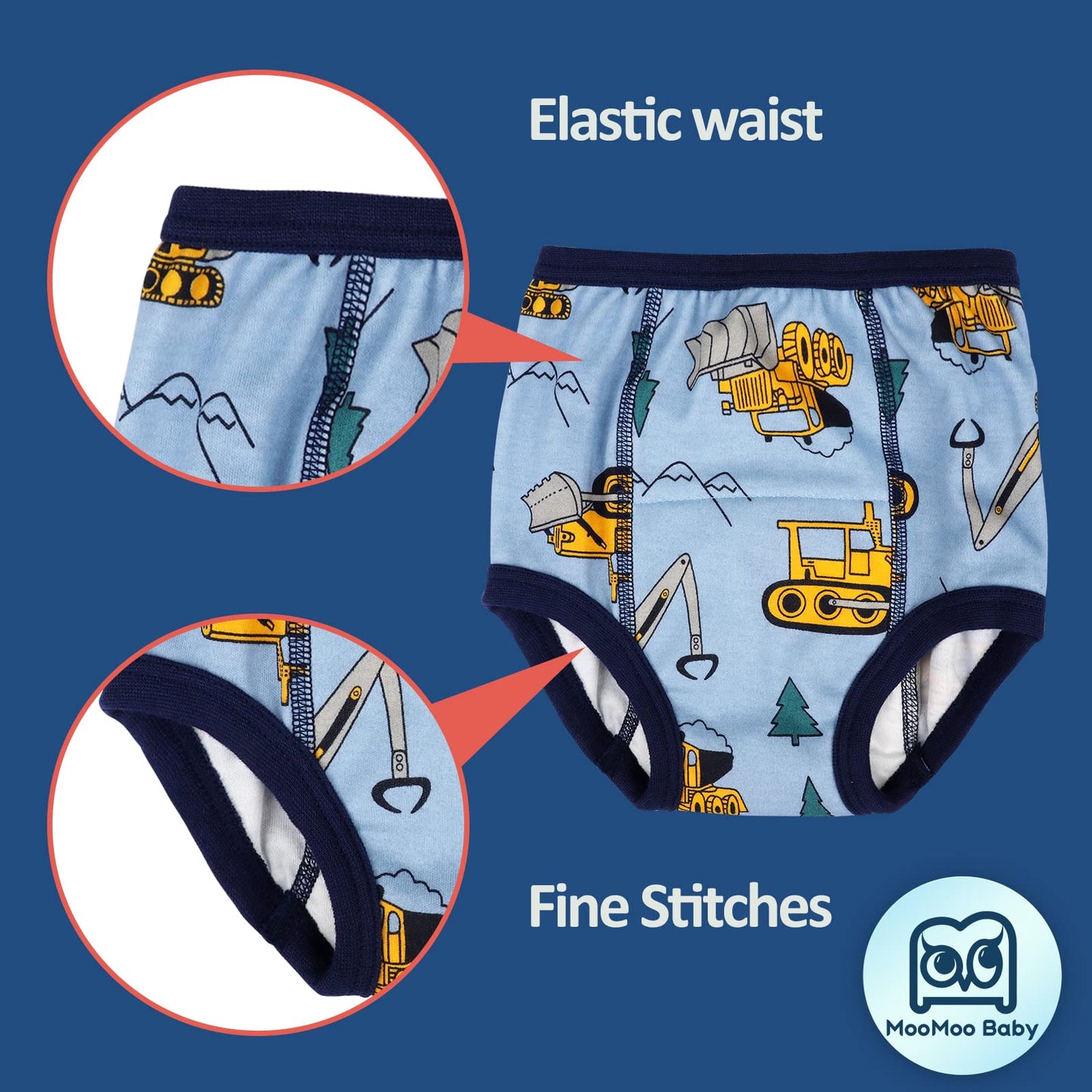Moomoo Baby Cotton Training Pants Strong Absorbent Toddler Potty Training Underwear For Baby Boy 3T