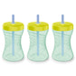 NUK Fun Grip Straw Cup, 3-Pack - Toddler Sippy Cup with Straw for Easy Drinking, Suitable for Ages 8 Months and Up