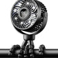Bearwind Mini Portable Stroller Fan for Travel,360 Rotation,4-Speed LED Night Light Clip on Fans Operated by Rechargeable Batter