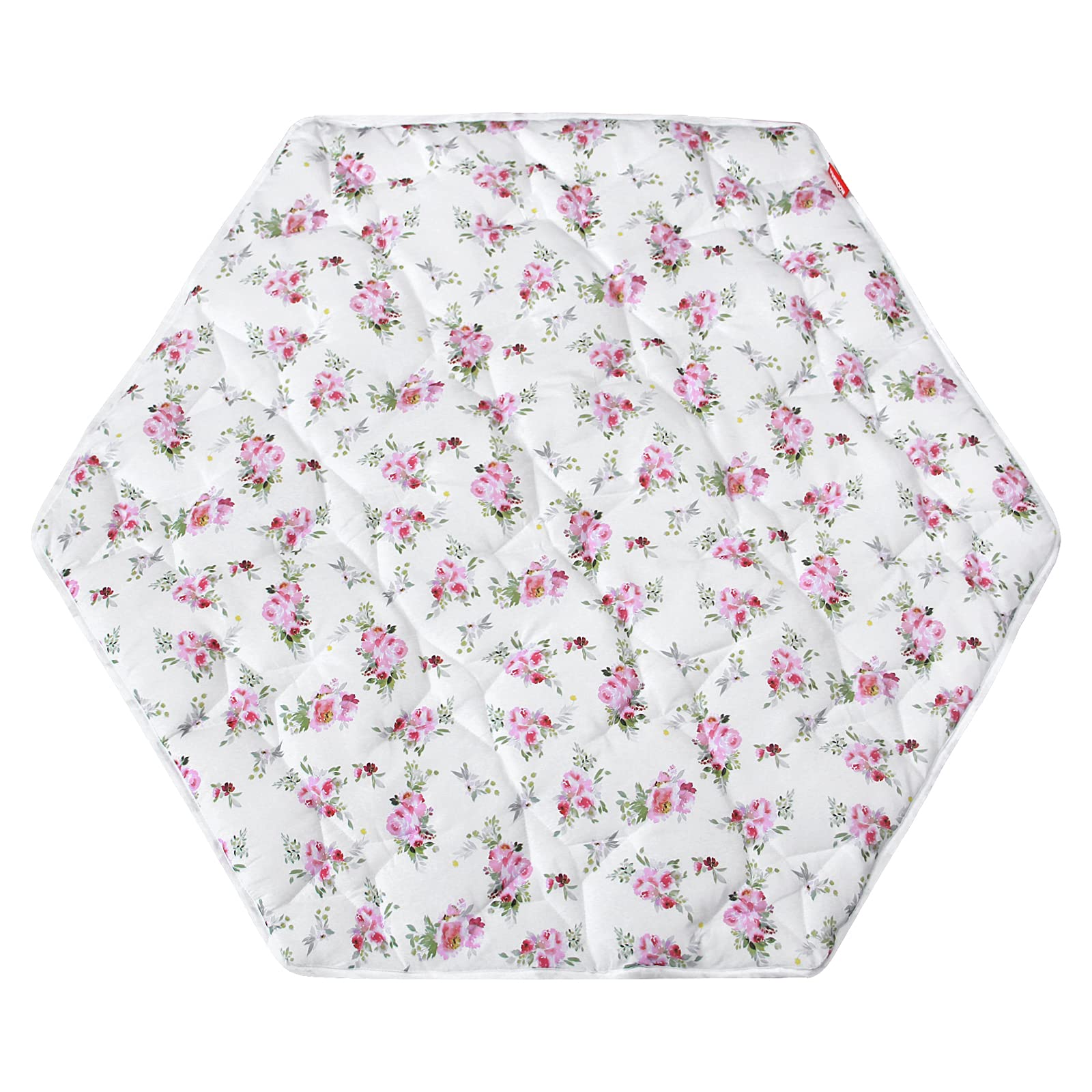 Hexagon Playpen Mat, Floral Print Baby Playmat Fits Regalo Portable Play Yard 48 Inch, Six Pannel Playpen Kids Tent Mat Hexagon