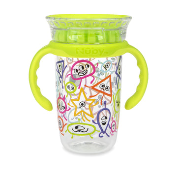 Nuby 2-Handle 360 10 Oz Tritan Cup, Colors/Prints May Vary