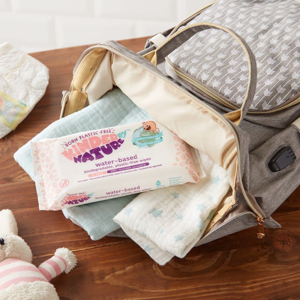 Jackson Reece Kinder By Nature Water-Based Baby Wipes - 56 Count (Case Of 12 Packs)