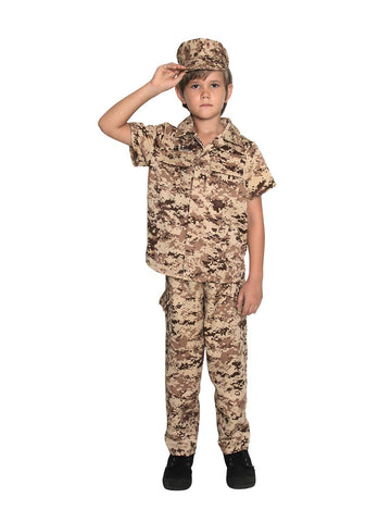 Jason Party Army Costume for Kids Soldier Costume Military Costumes for Boys-SDesert-M