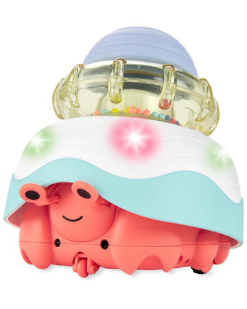 Skip Hop Baby Crab Crawl Toy Stack & Crawl 4-in-1 Sensory Development Infant Tummy Time Toy with Lights Sounds and Music Age 5m+