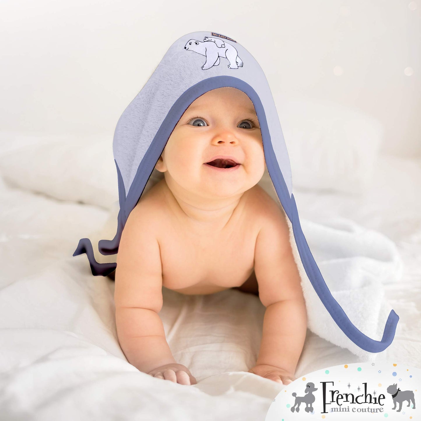 Frenchie Mini Couture, Hooded Bath Towels For Babies, 80% Cotton/20% Polyester, Wild Sea Animal Design Baby Bath Towel Set, Pack