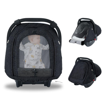 Fairy Baby Winter Car Seat Cover For Baby Carseat With Mesh Window(Black),Infant Warm&Cozy Car Seat Covers Baby For Travel, Wate