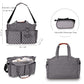 Diaper Bag Tote With Changing Station Upgrade Multi-Function Baby Bag With Adjustable Shoulder Strap Insulated Pockets (Gray)