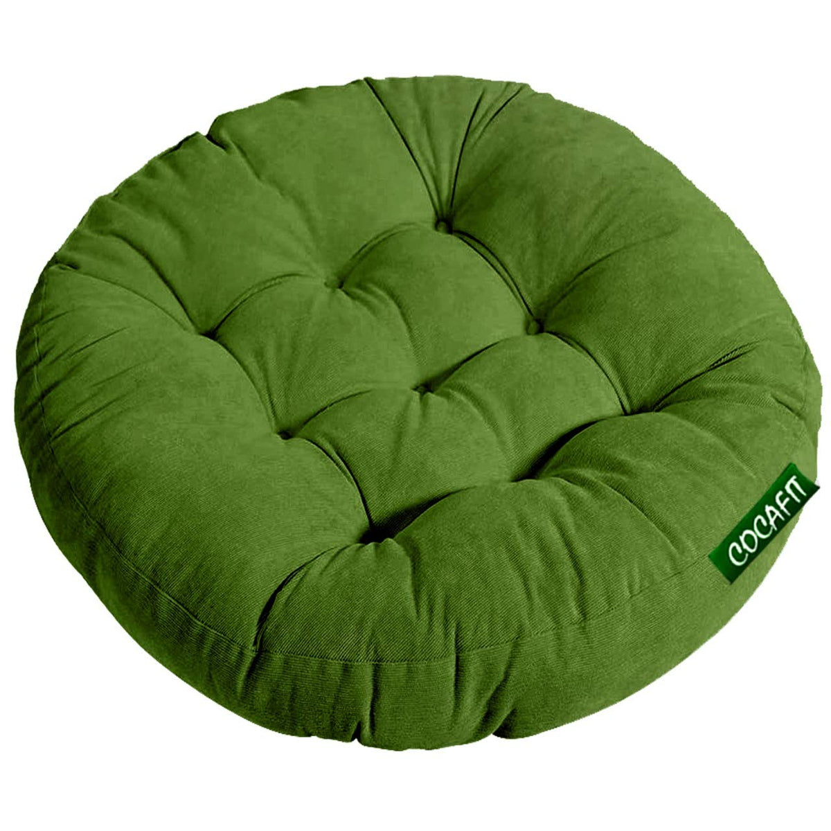 NEXTGO Yoga Meditation Pooja Living Room Balcony Swing Pad Jhula Velvet Floor Cushion Pillow (64 x 64 cm) (English Green, 24in