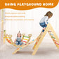 Cozibb Pikler Triangle Set, 5 In 1 Large Wooden Montessori Climbing Toys (Rainbow, Large: 3-6+ Years)