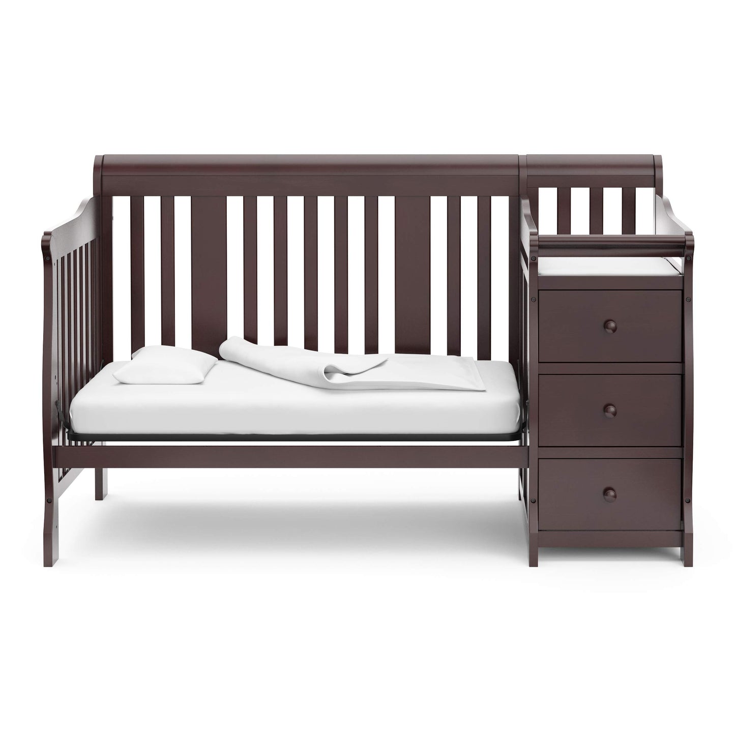 Storkcraft Portofino All-in-One Convertible Crib & Changer (Pebble Gray) - GREENGUARD Gold Certified, Fits Standard Crib Mattres