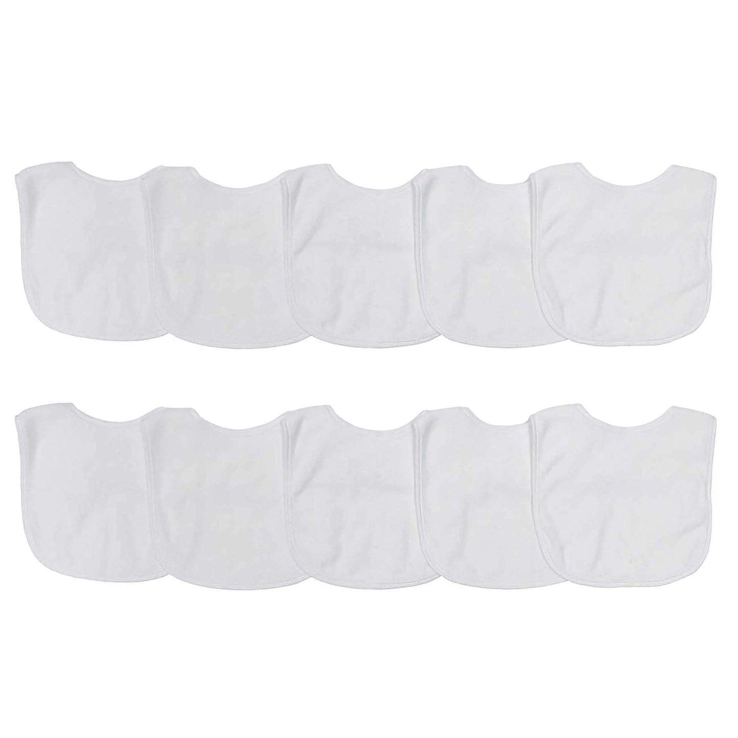 Neat Solutions 2-Ply Knit Terry Solid Color Feeder Bibs In White - 10 Count(Pack Of 1)