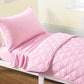 Flxxie 4 Pieces Toddler Bedding Set, Soft And Breathable Microfiber Crib Sheet Set, Includes Quilted Comforter, Flat Top Sheet,