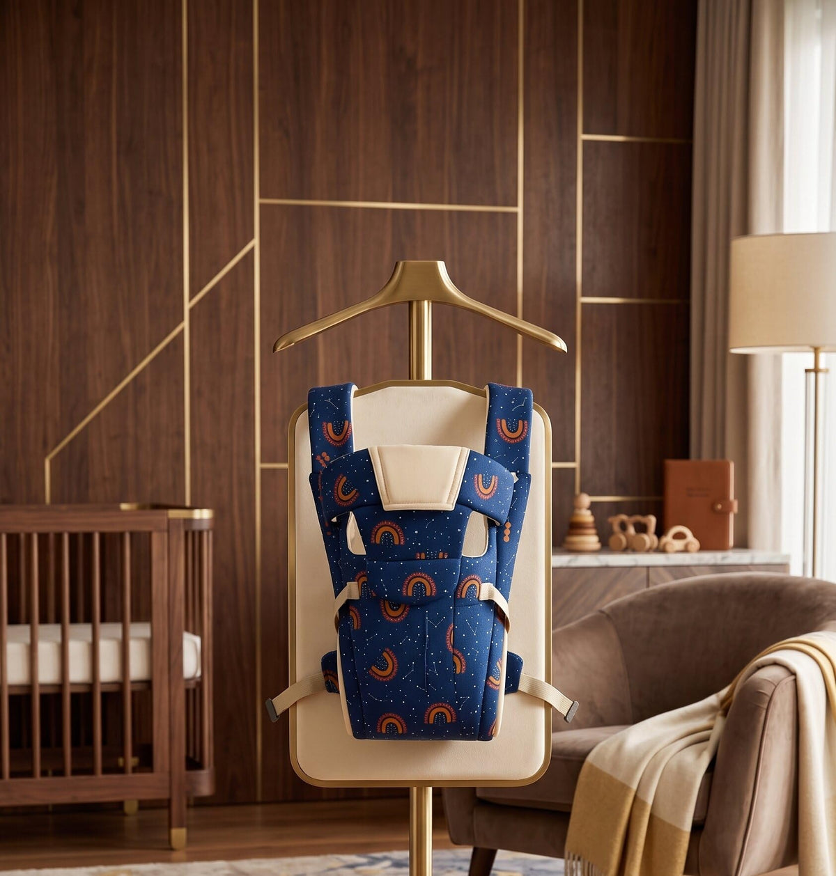 Duggu Kids Dark Blue Starry Baby Newborn Carry Wrap Backpack Sling Soft Cushion Comfortable Chest Holder Belt Safe Secure Multip